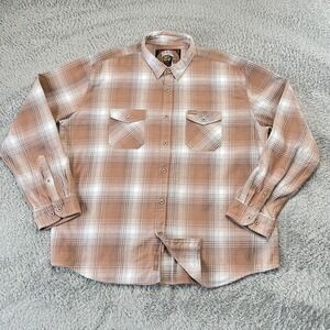 Warrior Flannel Shirt 3XL Brown Tan Plaid Osama Targeted Graphic Biker Tactical